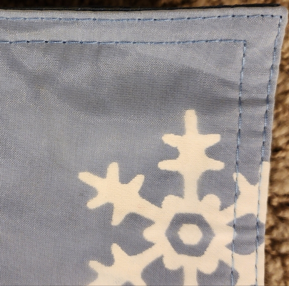 Snowflake fabric placemat set (12), light blue/white, 12×17, Cecil Saydah Co NEW - Picture 8 of 15